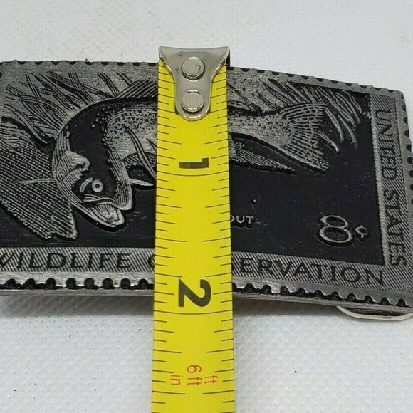 Wildlife Conservation 8 Cents Trout Belt Buckle - Picture 8 of 10